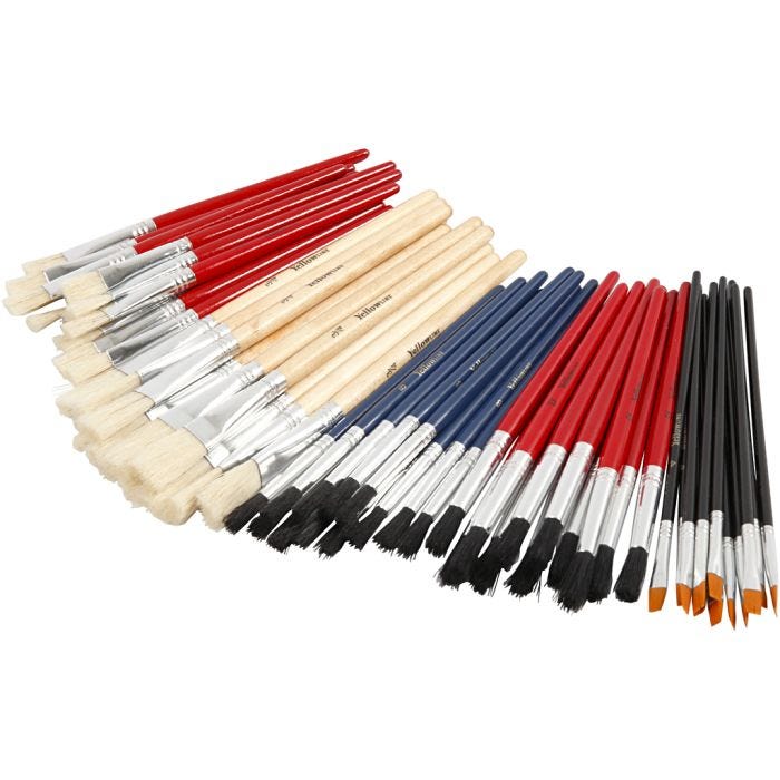 YellowLine Kwastenset, 4+8+10+12+3/4, 60stuk/ 1 doos