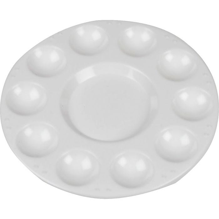 Palet, Rond palet met 11 vakken, d 17 cm, wit, 10 stuk/ 1 doos