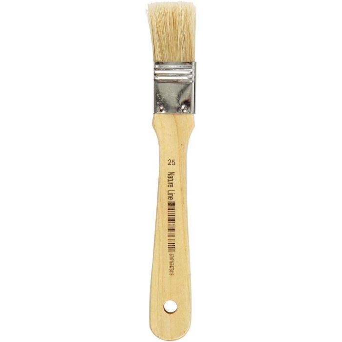 Vernis / Lak kwasten, L: 18,5 cm, B: 25 mm, plat, 12stuk/ 1 doos