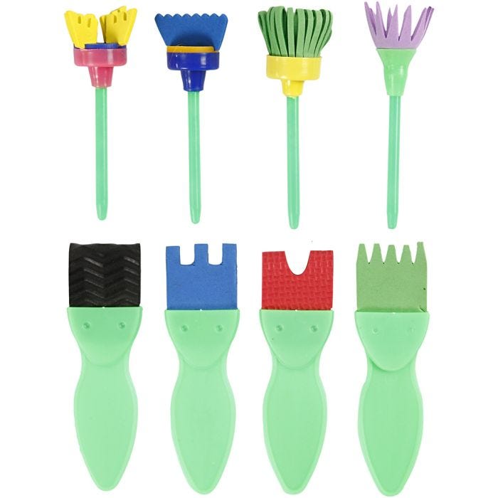 EVA Schuimpenselen, L: 11-13 cm, B: 30-45 mm, 24 stuk/ 1 doos