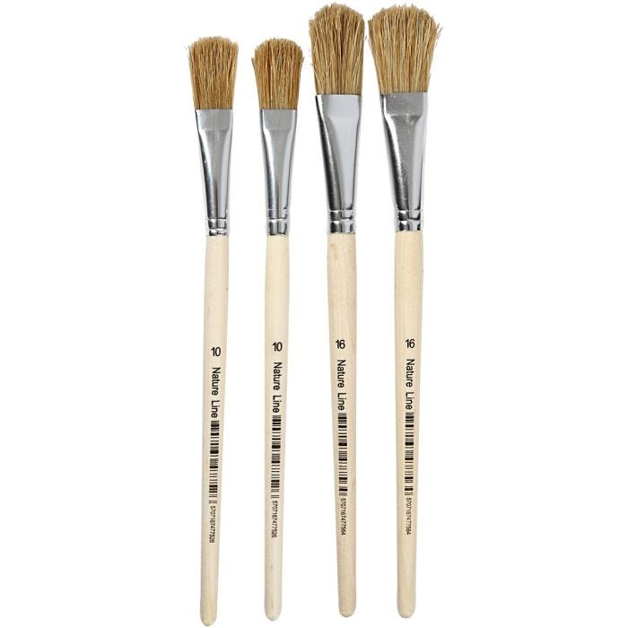 Vernis / Lak kwasten, 10+16, L: 13-18 mm, B: 13-17 cm, plat, 4stuk/ 1 doos