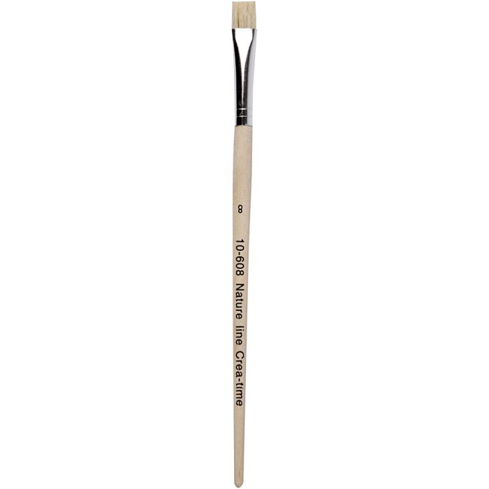 Nature Line kwasten, 8, L: 18,5 cm, B: 10 mm, plat, 12stuk/ 1 doos