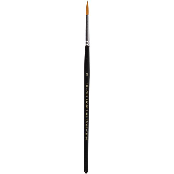 Gold Line penselen, 8, L: 18,5 cm, B: 3 mm, rond, 12stuk/ 1 doos