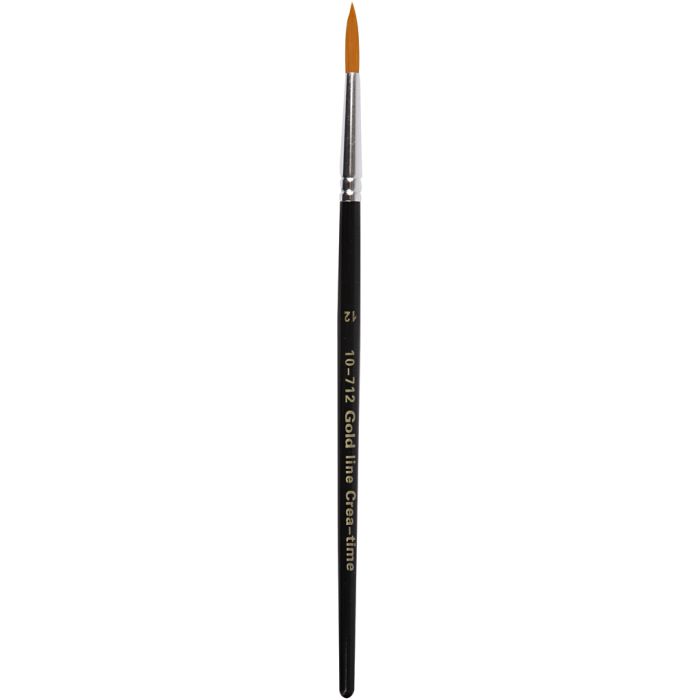 Gold Line penselen, 12, L: 18,5 cm, B: 5 mm, rond, 6stuk/ 1 doos