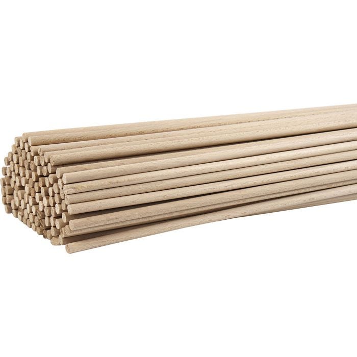 Bloemstokken, L: 60 cm, d 8 mm, 10stuk/ 1 doos