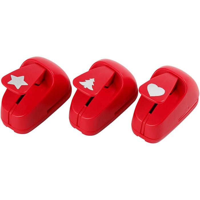 Ponsen, ster, hart, kerstboom, afm 16 mm, rood, 1 set