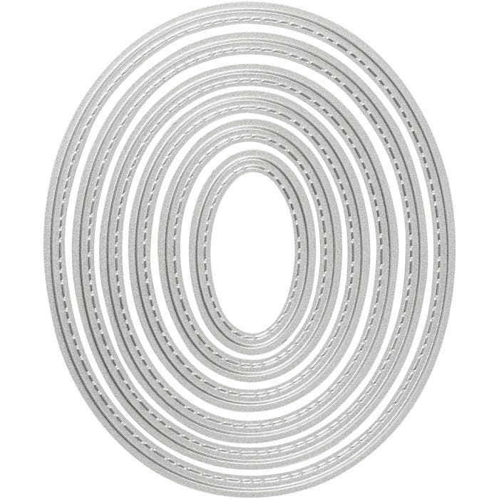 Stans- en embossing mallen, ovaal, afm 5x3-12x10 cm, 1 stuk