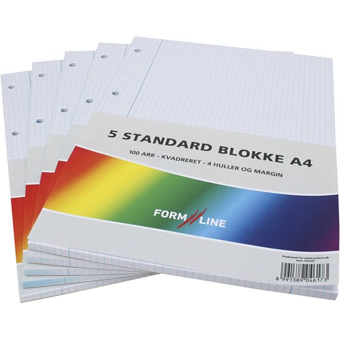 Tekenblok, vierkant, A4, afm 21x29,7 cm, 60 gr, 5 stuk/ 1 doos