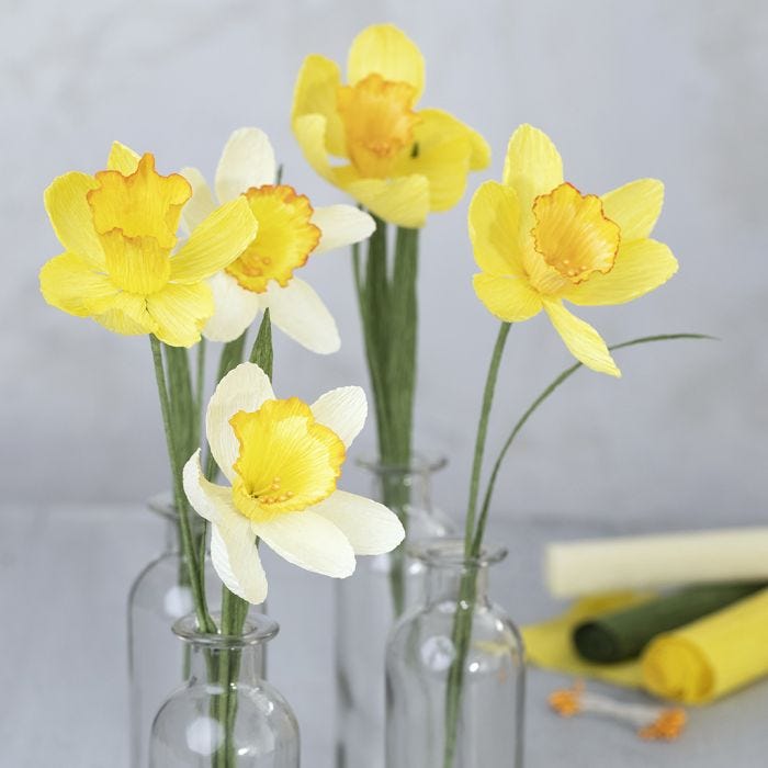Narcissen van crêpepapier