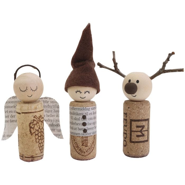 Charmante kerstdecoraties gemaakt van kurken