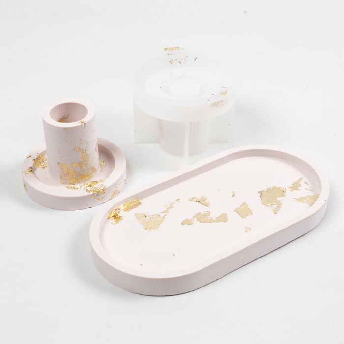 Zo maakt u gekleurde gietstukken met goudvlokken