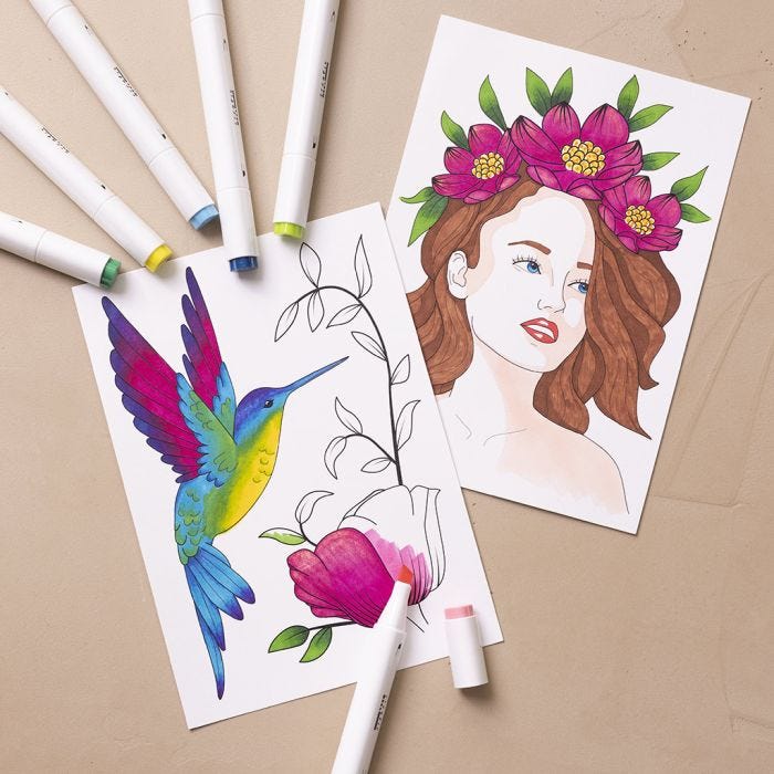 Starter hobbyset: Leer hoe u inkleurt met stiften