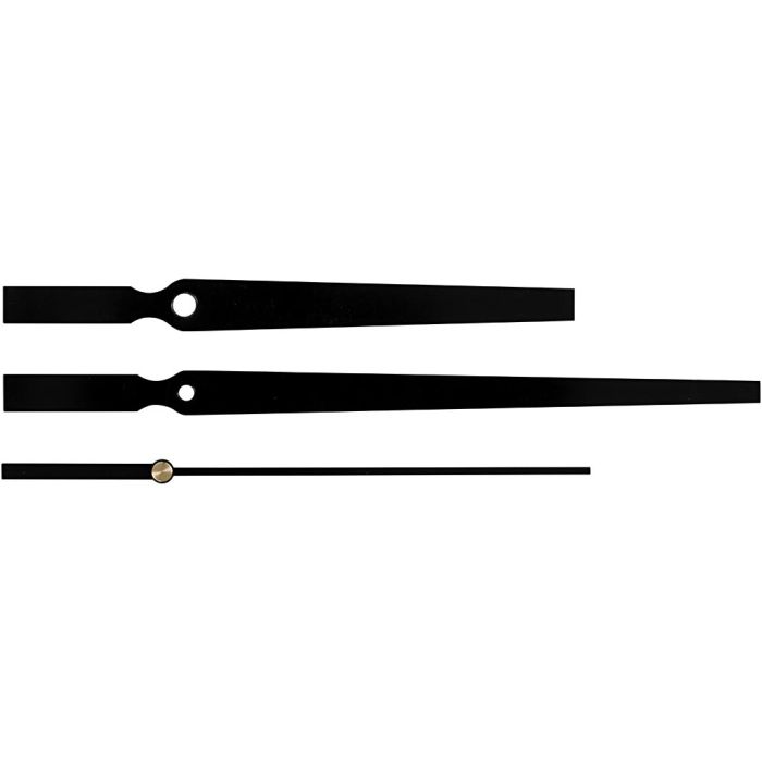 Wijzers, gatgrootte 4+6 mm, zwart, 1 set