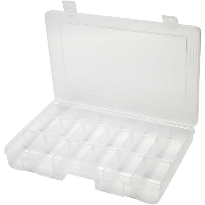 Opslag doos, afm 27x19 cm, gatgrootte 5x4,5 cm, 1 stuk