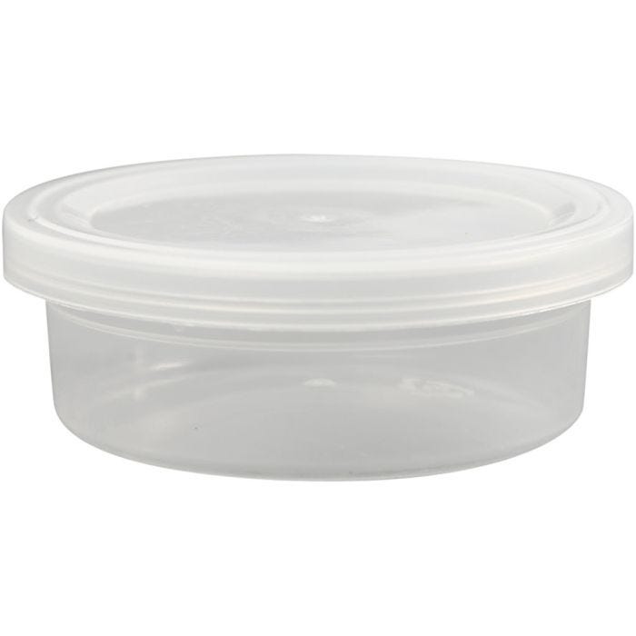 Plastic potje met deksel, H: 24 mm, d 68 mm, 45 ml, 20 stuk/ 1 doos