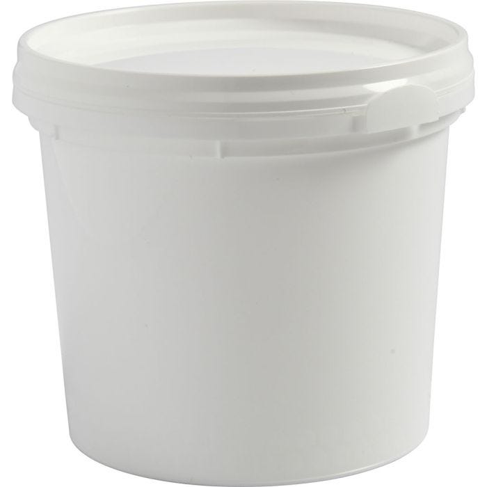 Plastic emmer met deksel, H: 9,5 cm, d 9,2 cm, 300 ml, 20 stuk/ 1 doos