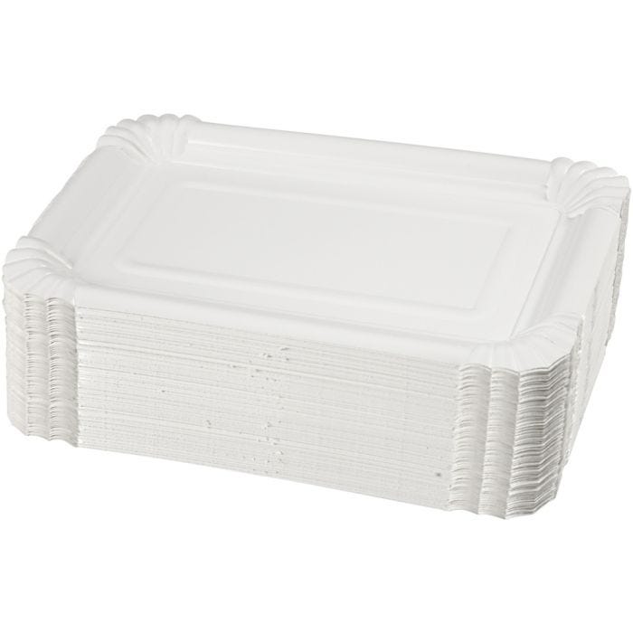 Platte langwerpige borden, afm 20x13 cm, 250stuk/ 1 doos