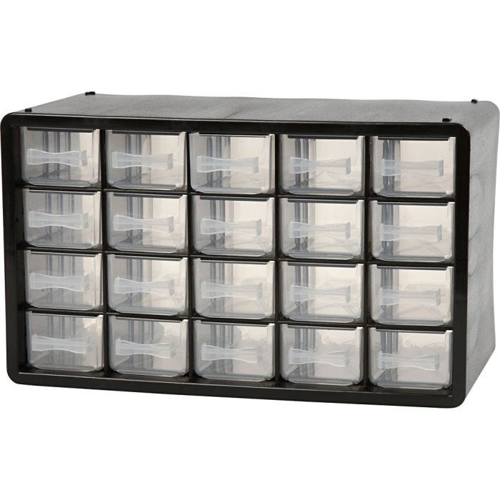 Opbergsysteem, afm PC 20, afm 18,4x30,5x14,9 cm, gatgrootte 55x37 mm, 1 set