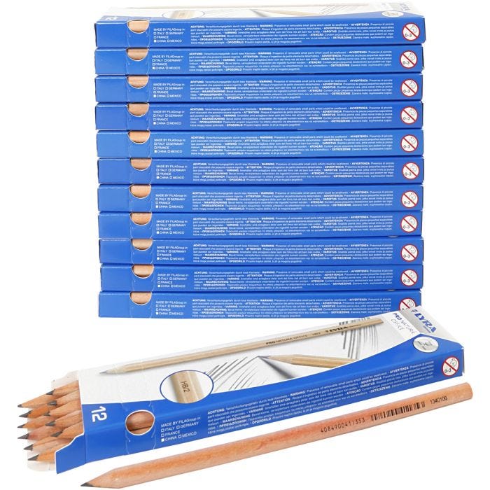 Schoolpotloden, L: 18 cm, HB, dikte 7 mm, vulling 2 mm, 12x12 stuk/ 1 doos