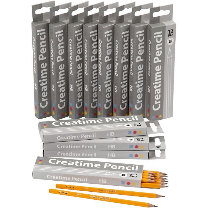 Schoolpotloden, L: 17,5 cm, HB, dikte 7 mm, vulling 2 mm, 12x12 stuk/ 1 doos