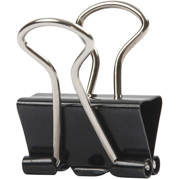 Foldback clips, B: 19 mm, zwart, 40 stuk/ 1 doos