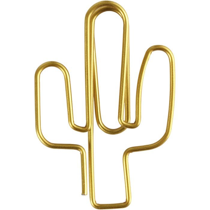 Clips, cactus, afm 40x30 mm, goud, 6stuk/ 1 doos