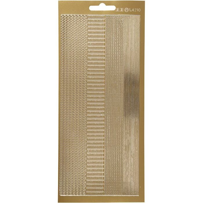 Stickers, randen, vel 10x23 cm, goud, 1 vel