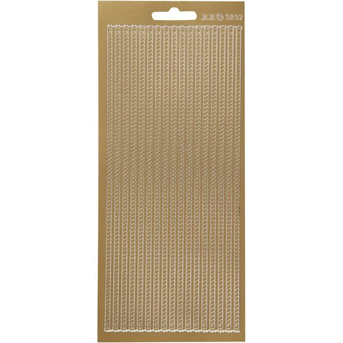 Stickers, randen, vel 10x23 cm, goud, 1 vel