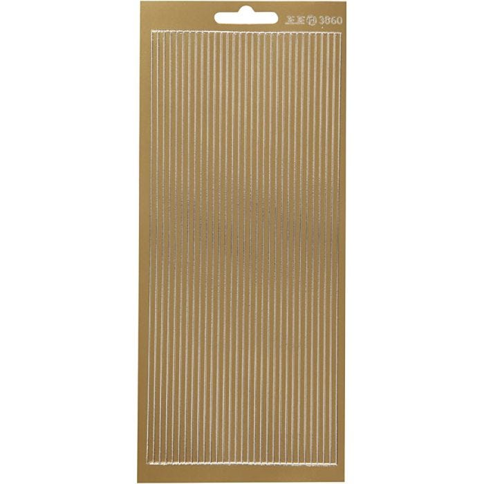 Stickers, randen, vel 10x23 cm, goud, 1 vel