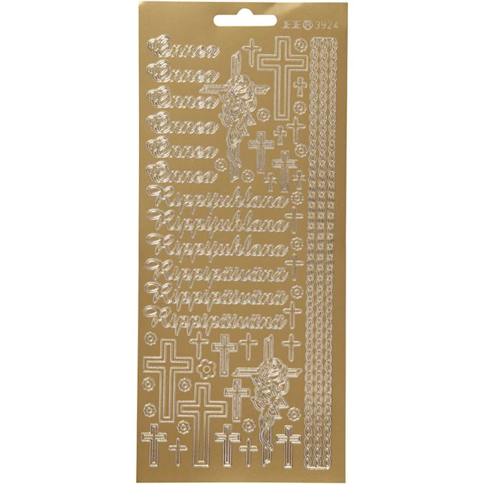 Stickers, Onnea Rippyhlana, vel 10x23 cm, goud, 1 vel