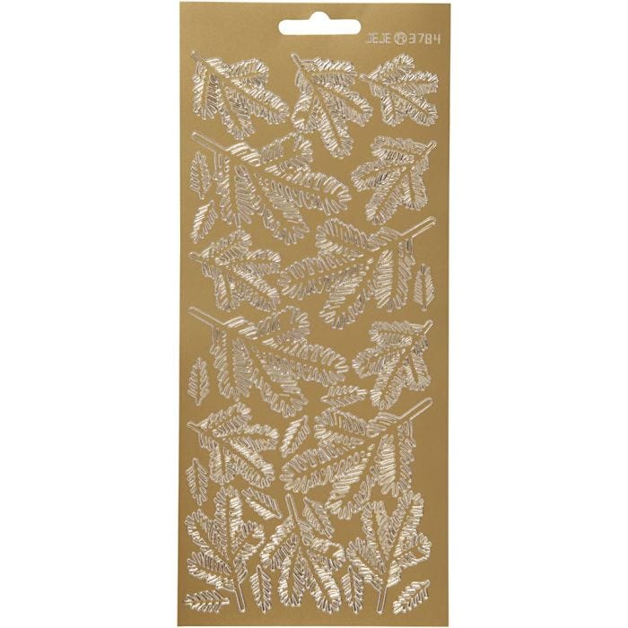 Stickers, twijgen, vel 10x23 cm, goud, 1 vel
