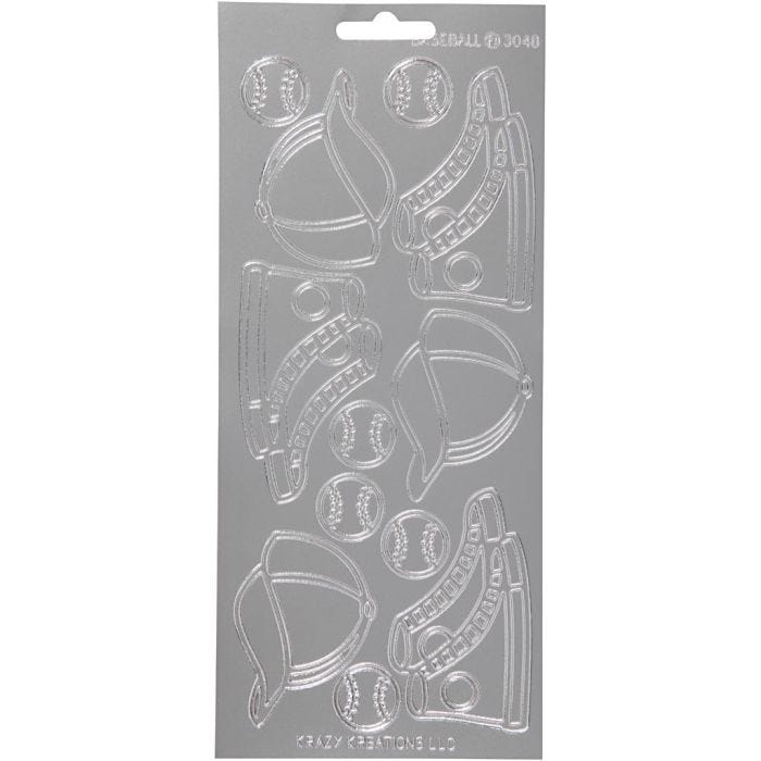 Stickers, sport, vel 10x23 cm, zilver, 1 vel