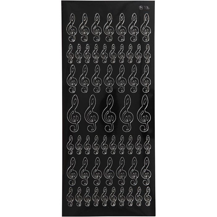 Stickers, notes, vel 10x23 cm, zwart, 1 vel