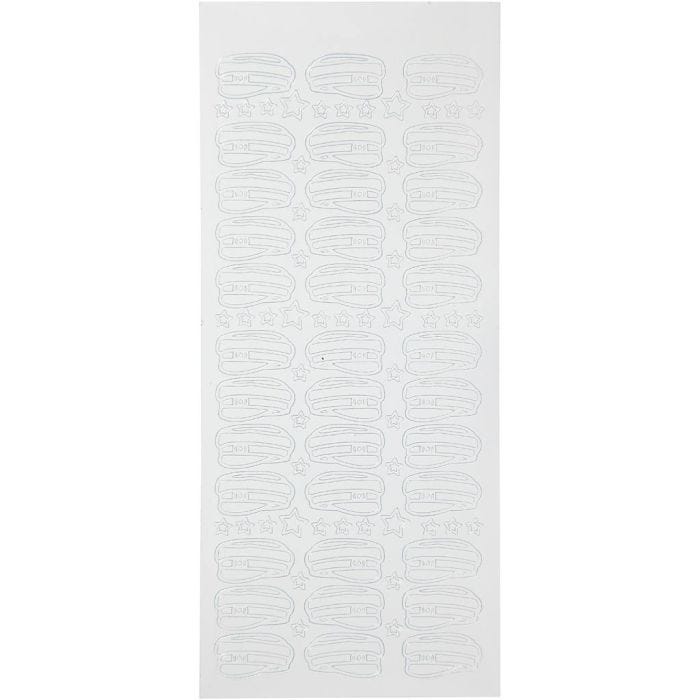 Stickers, student's cap, vel 10x23 cm, wit, 1 vel