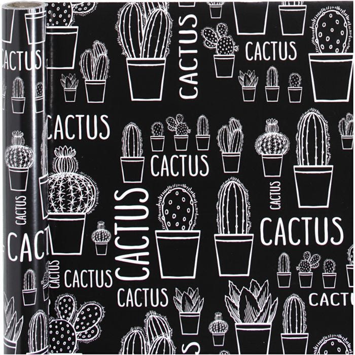 Inpakpapier, cactus, B: 50 cm, 80 gr, 5m/ 1 rol