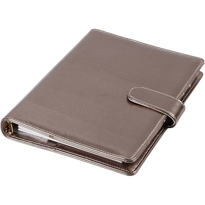 Planner / Bulletjournal, afm 19x23,5x4 cm, ringband, donker metallic grijs, 1 stuk