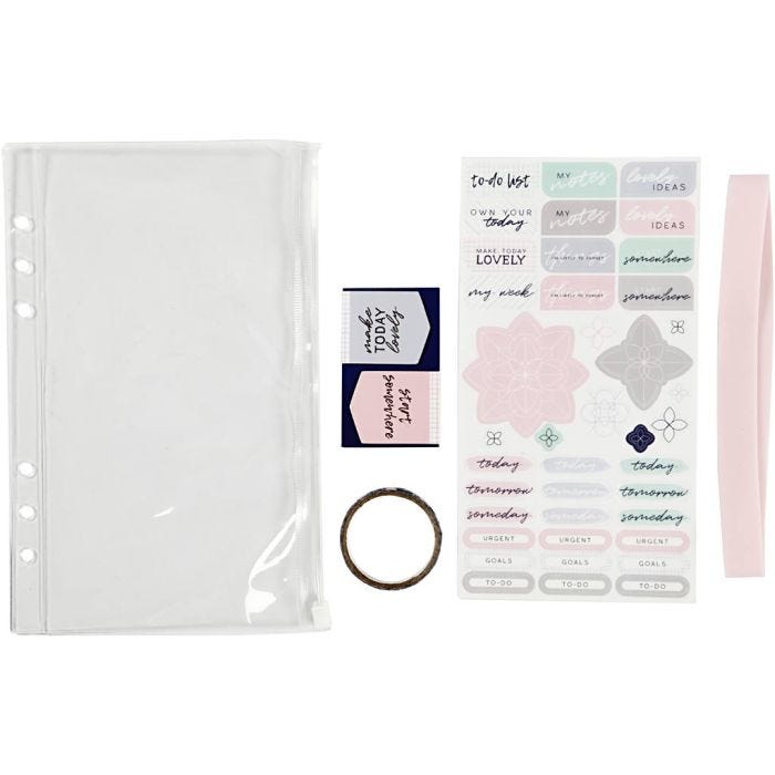 Plastic etui met accessoires, A5, vel 140x215 mm, 1 stuk