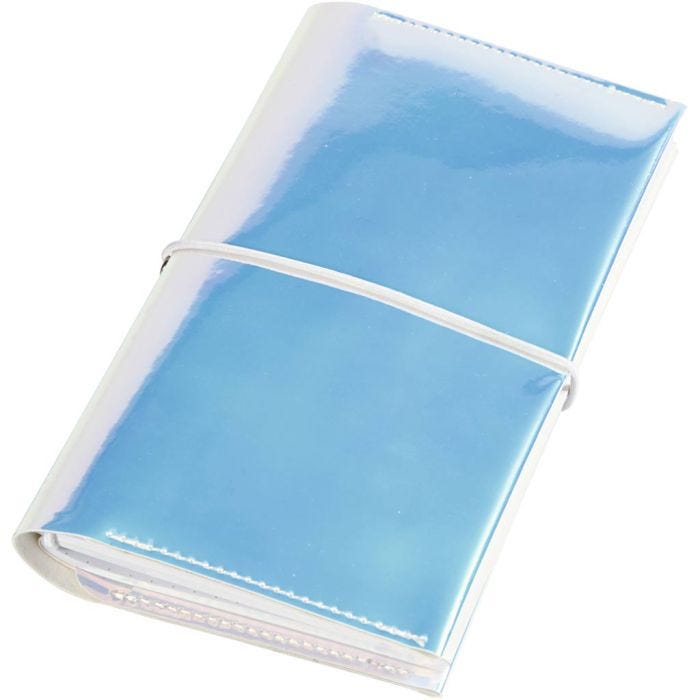 Planner / Bulletjournal, afm 10x18x1,5 cm, elastieksluiting, holografisch, 1 stuk