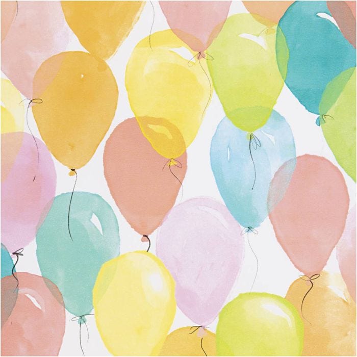Inpakpapier, Ballonnen, B: 50 cm, 80 gr, pastelkleuren, 100 m/ 1 rol