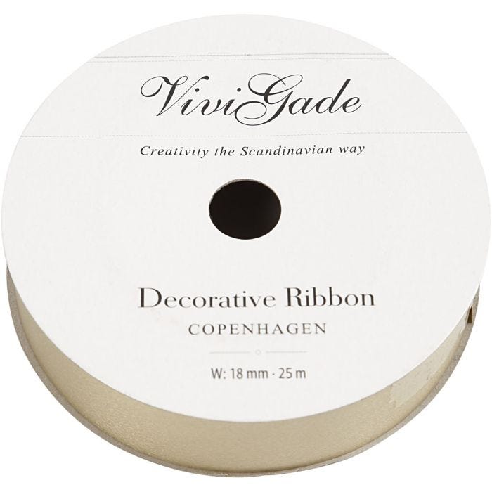 Cadeaulint, B: 18 mm, matt, goud, 25m/ 1 rol