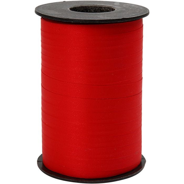 Cadeaulint, B: 10 mm, matt, rood, 250m/ 1 rol
