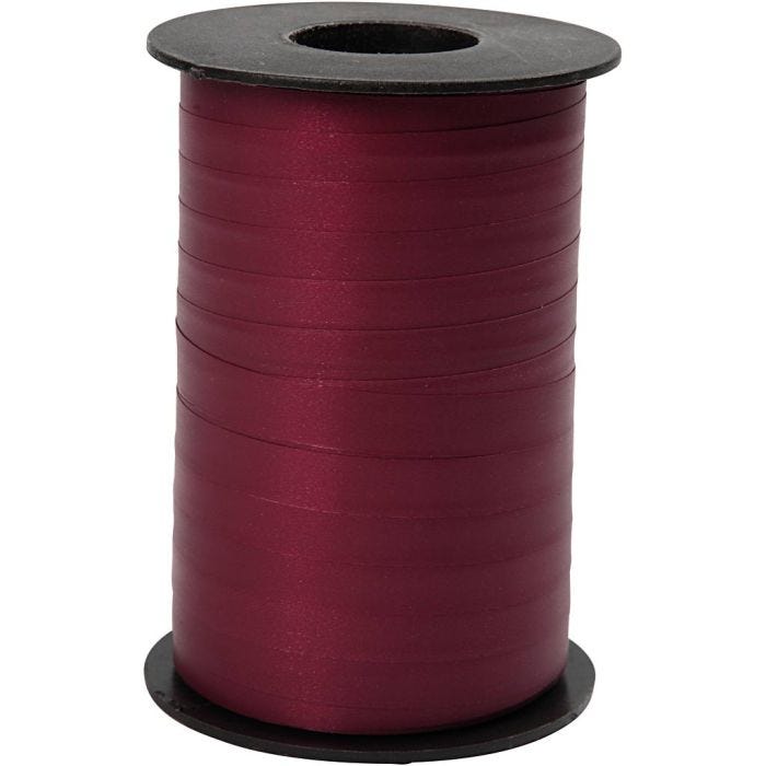 Cadeaulint, B: 10 mm, matt, donkerrood, 250m/ 1 rol