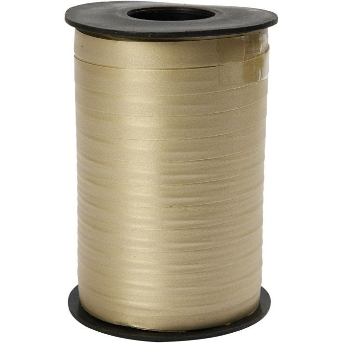 Cadeaulint, B: 10 mm, matt, goud, 250 m/ 1 rol