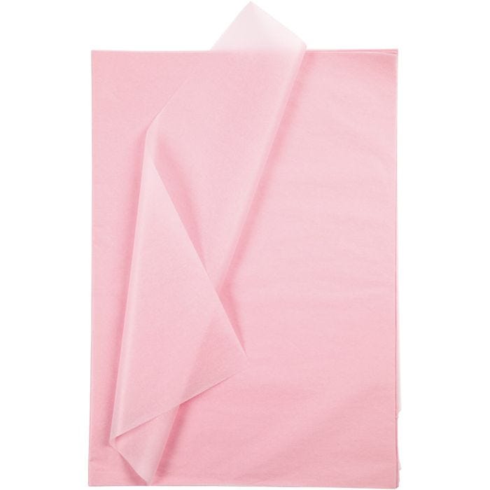 Tissuepapier, vel 50x70 cm, 17 gr, lichtroze, 10 vel/ 1 doos