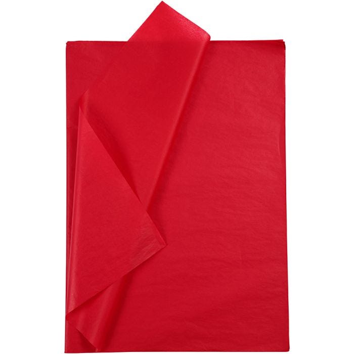 Tissuepapier, vel 50x70 cm, 17 gr, rood, 10 vel/ 1 doos
