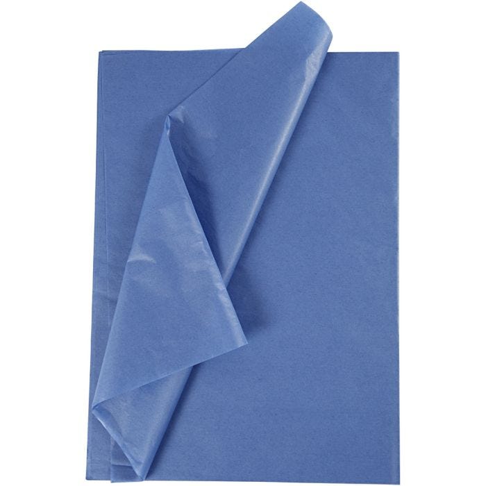 Tissuepapier, vel 50x70 cm, 17 gr, blauw, 10vel/ 1 doos
