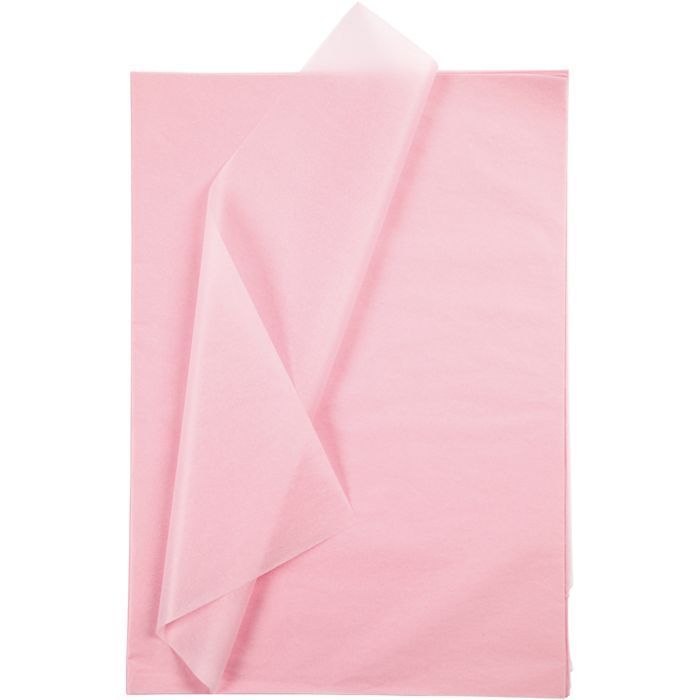 Tissuepapier, vel 50x70 cm, 17 gr, lichtroze, 25vel/ 1 doos