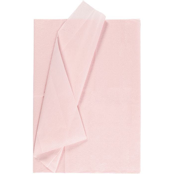 Tissuepapier, met stippen, vel 50x70 cm, 14 gr, lichtrood, 6 vel/ 1 doos