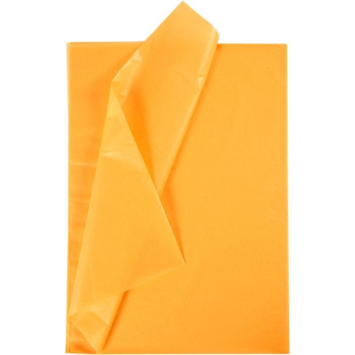 Tissuepapier, vel 50x70 cm, 17 gr, geel, 10 vel/ 1 doos