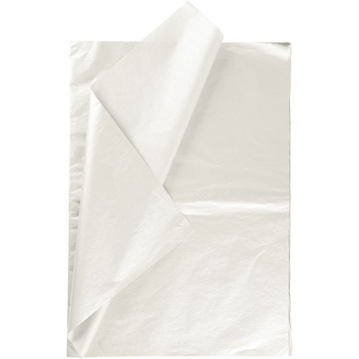 Tissuepapier, vel 50x70 cm, 17 gr, parelmoer, 6 vel/ 1 doos